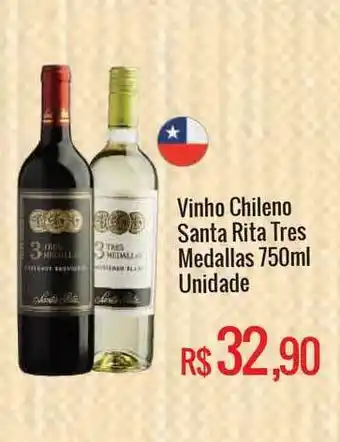 Mart Minas Vinho Chileno Santa Rita Tres Medallas 750ml oferta