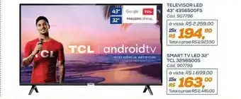 Lojas Colombo Tcl Televisor Les 43'' 43s6500fs Smart Tv Led 32'' Tcl 32s6500s oferta