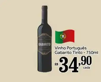 Shibata Supermercados Vinho Português Gabarito Tinto 750ml oferta