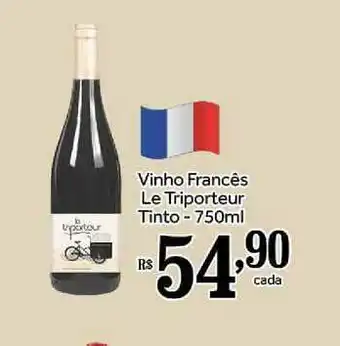 Shibata Supermercados Vinho Francês Le Triporteur Tinto 750ml oferta