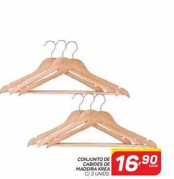 GBarbosa Conjunto de cabides de madeira krea c-3 oferta