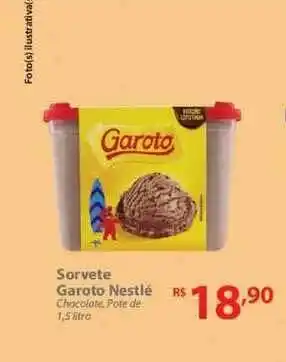 Nacional Sorvete Garoto Nestlé 1.5L oferta