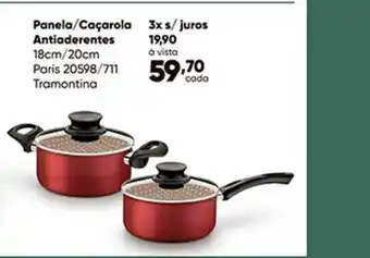 Panela Caçarola Antiaderentes 18cm 20cm Paris 20598 711 Tramontina