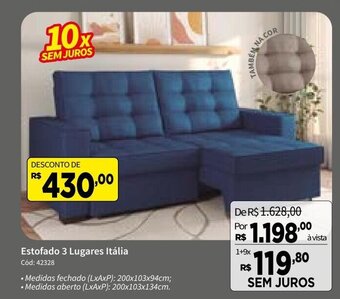 Deltasul Estofado 3 Lugares Italia oferta
