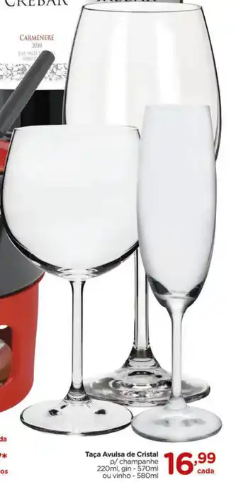 Carrefour Taca Avulsa de Cristal - Champanhe 220ml, Gin 570ml, ou Vinho 580ml oferta