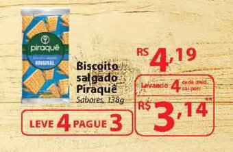 Biscoito Salgado Piraque 138g