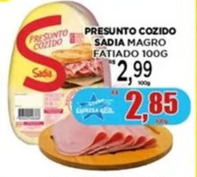 Supermercado Estrela Azul Presunto Cozido Sadia 100g oferta