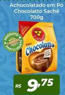 Achocolatado em pó chocolatto sachê