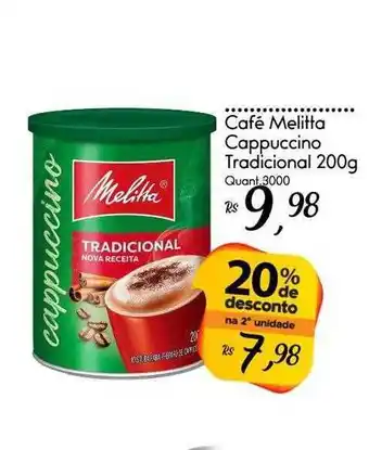 Giassi Supermercados Café melitta cappuccino tradicional 20% de desconto oferta