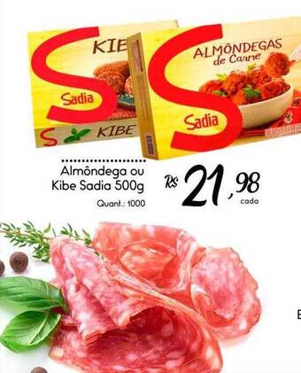 Giassi Supermercados Almôndega ou kibe sadia oferta