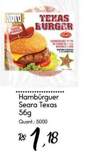 Giassi Supermercados Hambúrguer seara texas oferta