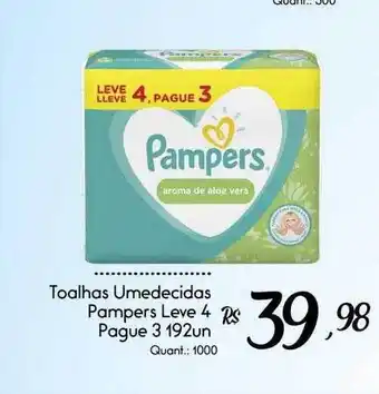 Giassi Supermercados Toalhas umedecidas pampers leve 4 pague 3 192un oferta