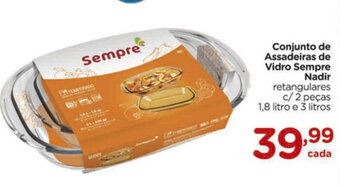 Carrefour Conjunto de Assadeiras de Vidro Sempre Nadir oferta