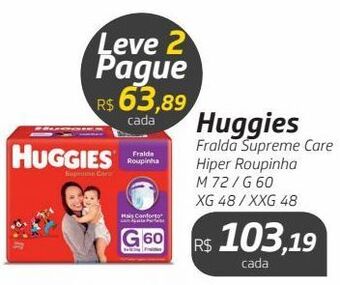 Drogal Huggies fralda supreme care hiper roupinha oferta