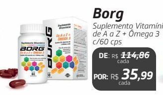 Drogal Borg suplemento vitamínico de a a z + ômega 3 c/60 cps oferta