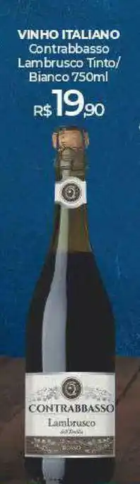 Peg Pese Vinho Italiano Contrabbasso Lambrusco Tinto Bianco 750ml oferta