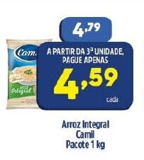 Arena Atacado Arroz Integral Camil pacote 1kg oferta