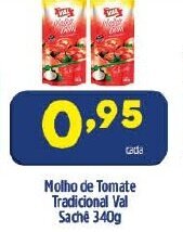 Arena Atacado Molho de Tomate Tradicional val sache 340g oferta