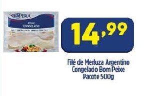 Arena Atacado File de Merluza Argentino Congelado Bom Peixe pacote 500g oferta