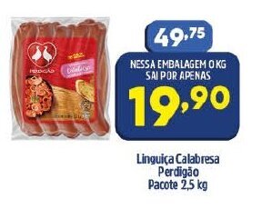 Arena Atacado Linguica Calabresa Perdigao pacote 2.5kg oferta