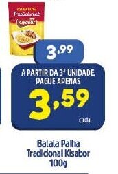 Arena Atacado Batata Palha Tradicional Kisabor 100g oferta