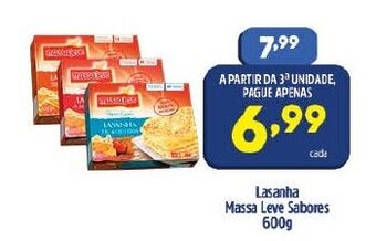 Arena Atacado Lasanha Massa Leve Sabores 600g oferta