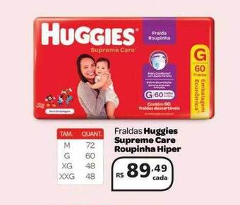 Fraldas huggies supreme care roupinha hiper