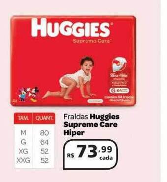 Fraldas huggies supreme care hiper