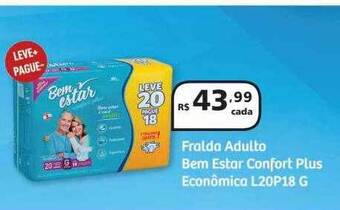 Drogasmil Fralda adulto bem estar confort plus econômica oferta