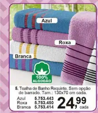Toalha De Banho Requinte Sem Opção De Barrado