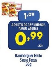 Arena Atacado Hamburguer Misto Seara Texas 56g oferta