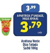 Arena Atacado Azeitona Verde Diza Fatiado Sache 100g oferta