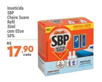 Inseticida SBP Cheiro Suave Refil 35ml com 02un 50%