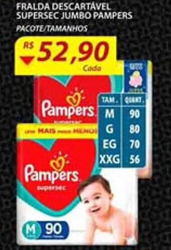 Assaí Atacadista Fralda Descartavel Supersec Jumbo Pampers oferta