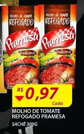 Assaí Atacadista Molho de Tomate Refogado Pramesa sache 300g oferta