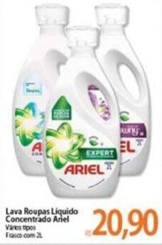 Atacadão Lava roupas Liquido Concentrado Ariel 2L oferta