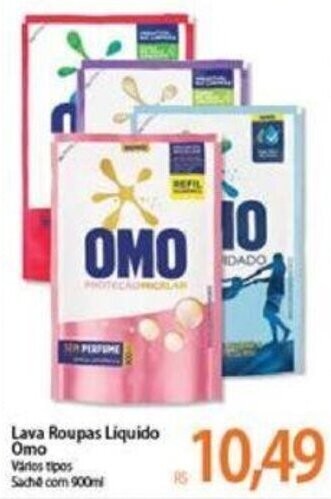 Atacadão Lava Roupas Liquido Omo 900ml oferta