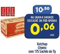 Arena Atacado Ketchup Cepera com 175 saches de 7g oferta
