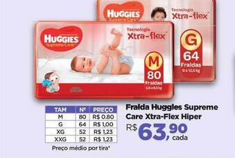 Farmácias Nissei Fralda Huggies Supreme Care Xtra Flex Hiper oferta
