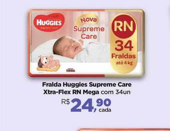 Farmácias Nissei Fralda Huggies Supreme Care Xtra Flex Rn Mega oferta
