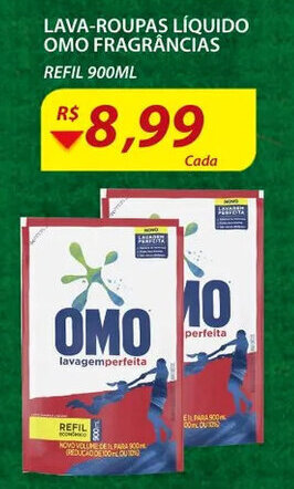 Assaí Atacadista Lava Roupas Liquido Omo Frag. 900ml oferta