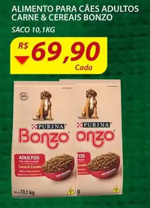 Assaí Atacadista Alimento para caes Adultos Carne & Cereais Bonzo 10.1kg oferta