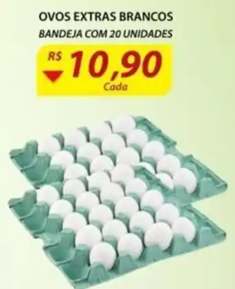 Assaí Atacadista Ovos Extra Brancos bandeja com 20 unidades oferta
