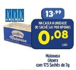 Maionese Cepera com 175 saches de 7g