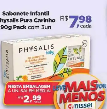 Farmácias Nissei Sabonete Infantil Physalis Pura Carinho oferta