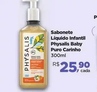 Farmácias Nissei Sabonete Líquido Infantil Physalis Baby Puro Carinho 300ml oferta