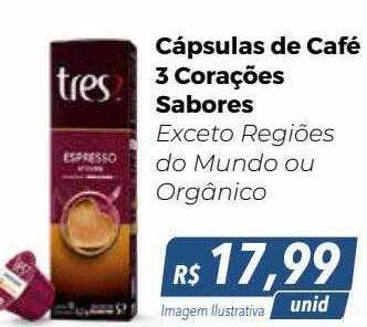 Hiper Moreira Cápsulas de café 3 corações sabores oferta