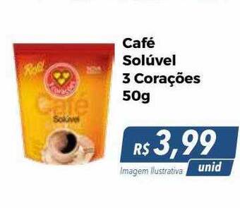 Hiper Moreira Café solúvel 3 corações oferta