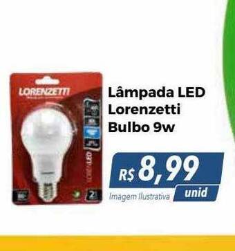 Hiper Moreira Lâmpada led lorenzetti bulbo 9w oferta