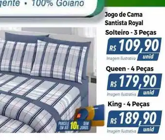 Hiper Moreira Jogo de cama santista royal solteiro 3 peças oferta